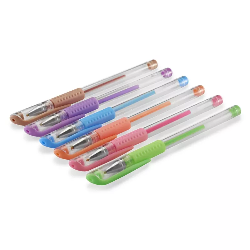 Hama Pastel korgiga geelpliiats Sinine, Pruun, Roheline, Oranž, Roosa, Lilla 6 tk