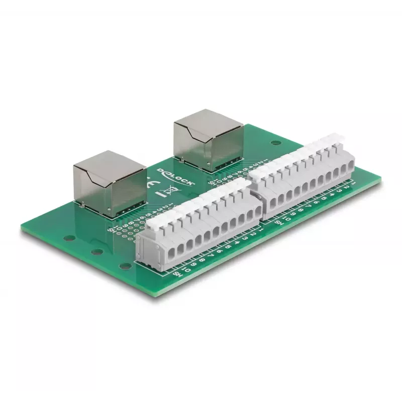 DeLOCK RJ50 2 × emane kuni 2 × klemmliist surunupuga DIN-liistule
