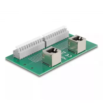 DeLOCK RJ50 2 x emane kuni 2 x klemmiplokk surunupuga DIN-liistule nurga all