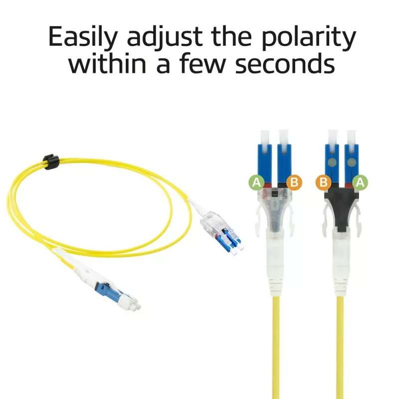 ACT 2 m Singlemode 9/125 OS2 Polarity Twist uniboot duplex fiiberpatchkaabel CS-LC konnektoritega