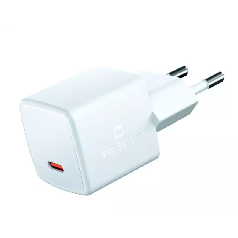 SWISSTEN Mini reisilaadur GaN 25W PD USB-C kiirlaadija telefonidele ja tahvelarvutitele