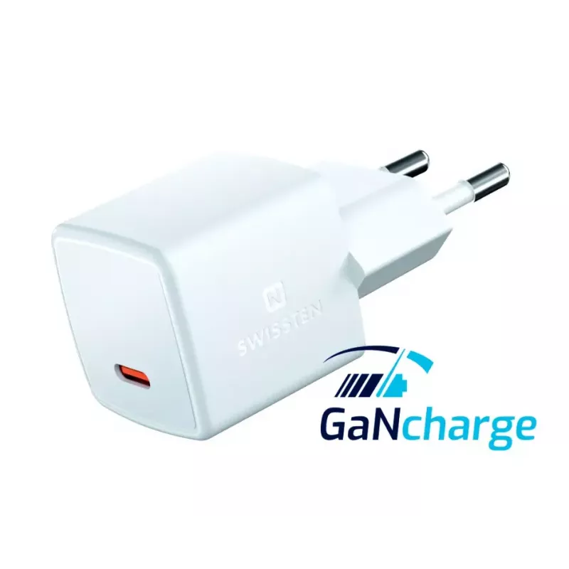 SWISSTEN Mini reisilaadur GaN 25W PD USB-C kiirlaadija telefonidele ja tahvelarvutitele