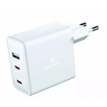 SWISSTEN reisilaadija GaN 70W 2×USB-C kiirlaadija sülearvutitele ja telefonidele