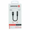 Heliadapter SWISSTEN Lightning 3,5 mm pesasse SW-LIGHT-3.5MM-BK, kaabel 0,15 m, must