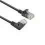 ACT Must 5 m U/UTP CAT6A LSZH õhuke ühenduskaabel, RJ45 pistikutega, 90° nurga all paremale sirgeks