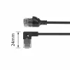 ACT Must 5 m U/UTP CAT6A LSZH õhuke ühenduskaabel, RJ45 pistikutega, 90° nurga all paremale sirgeks