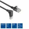 ACT must 1-meetrine U/UTP CAT6A LSZH õhuke patch-kaabel RJ45 pistikutega 90° allapoole suunatud – sirge