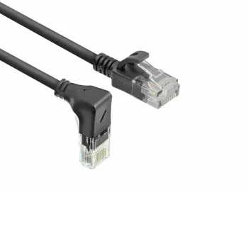 ACT Must 3 meetrit U/UTP CAT6A LSZH õhuke ühenduskaabel RJ45 ühenduspesadega 90° allapoole kaldu sirgele