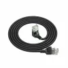 ACT Must 3 meetrit U/UTP CAT6A LSZH õhuke ühenduskaabel RJ45 ühenduspesadega 90° allapoole kaldu sirgele