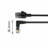 ACT Must 3 meetrit U/UTP CAT6A LSZH õhuke ühenduskaabel RJ45 ühenduspesadega 90° allapoole kaldu sirgele