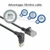 ACT Must 3 meetrit U/UTP CAT6A LSZH õhuke ühenduskaabel RJ45 ühenduspesadega 90° allapoole kaldu sirgele