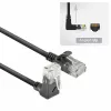 ACT Must 2 m U/UTP CAT6A LSZH Slimline ühenduskaabel RJ45 pistikutega 90° nurgaga üles sirgeks