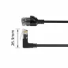 ACT must 3 meetrit U/UTP CAT6A LSZH õhuke ühenduskaabel, RJ45 pistikud, 90° ülesnurga all sirgeks