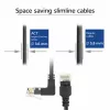 ACT must 5-meetrine U/UTP CAT6A LSZH õhuke patch-kaabel RJ45 pistikutega, 90° ülesnurga all otse