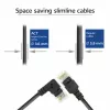 ACT Must 0,15 meetrit U/UTP CAT6A LSZH õhuke ühenduskaabel RJ45-pistikuga 90° nurga all paremalt otse