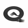 ACT must 0,25 meetrit U/UTP CAT6A LSZH õhuke ühenduskaabel RJ45-pistikutega 90° nurga all paremale otse