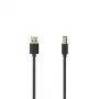 Hama 00201001 USB-kaabel USB 2.0 1,5 m USB A USB B Must, Hõbedane