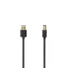 Hama 00201001 USB-kaabel USB 2.0 1,5 m USB A USB B Must, Hõbedane