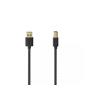 Hama 00201001 USB-kaabel USB 2.0 1,5 m USB A USB B Must, Hõbedane
