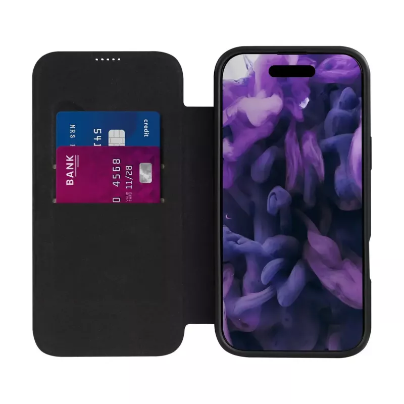 Folio Case LAUT MAGFOLIO iPhone 17 jaoks 16 cm Must