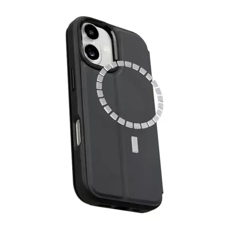 Folio Case LAUT MAGFOLIO iPhone 17 jaoks 16 cm Must