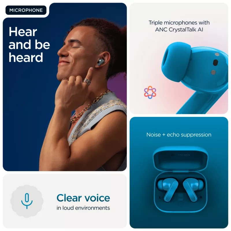 Motorola Moto Buds Bass kõrvaklapid True Wireless Stereo (TWS) kõrvasisesed Kõned/muusika Bluetooth Sinine