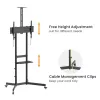 TV-käru EQUIP 37 tolli – 70 tolli Economy 37–70-tollistele ekraanidele, 70 kg kandevõime, VESA 100x100–600x400, kõrgus 1337–1430 mm, kalle -10°–5°, must