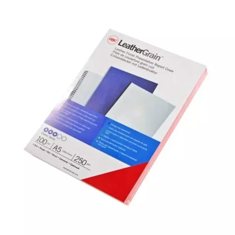 GBC köitmiskaan A5 Leather Grain 250 g/m², A5, kartong, must, 100 tk