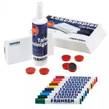 Tarvikukomplekt Franken Starter Sets 04 Tahvlipuhastuspihusti Imupaber Tahvlikustutaja Tahvlimarker