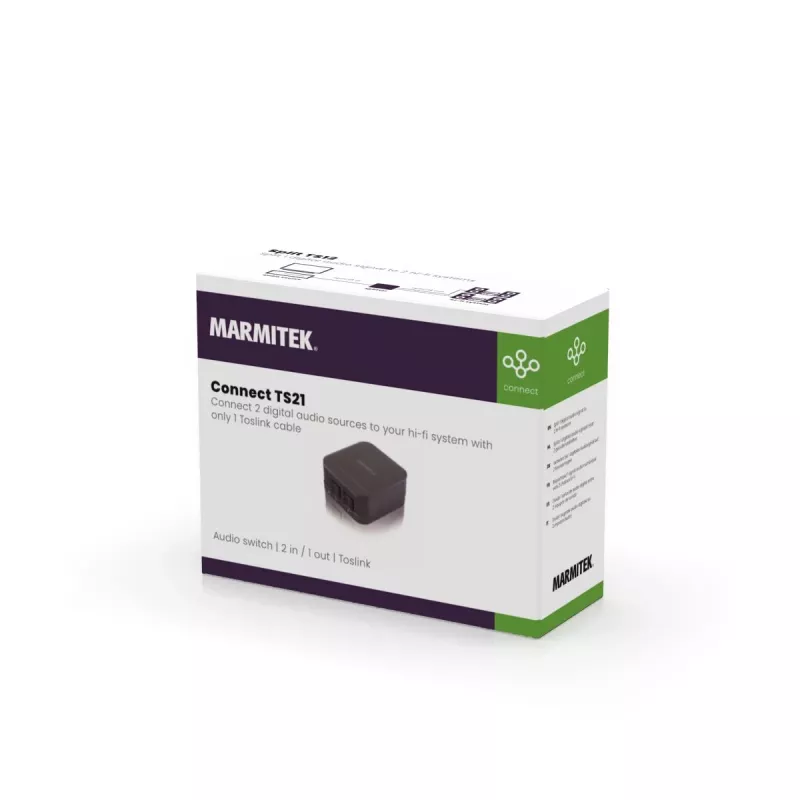 Marmitek Connect TS21 - optiline lüliti - 2 sisse / 1 välja - Toslink