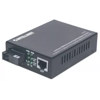 Intellinet Fast Ethernet WDM kahesuunaline ühemoodiline meediamuundur, 10/100Base-Tx 100Base-Fx-le (SC) ühemoodiline, 20 km (12,4 miili), WDM (Rx1310/Tx1550)
