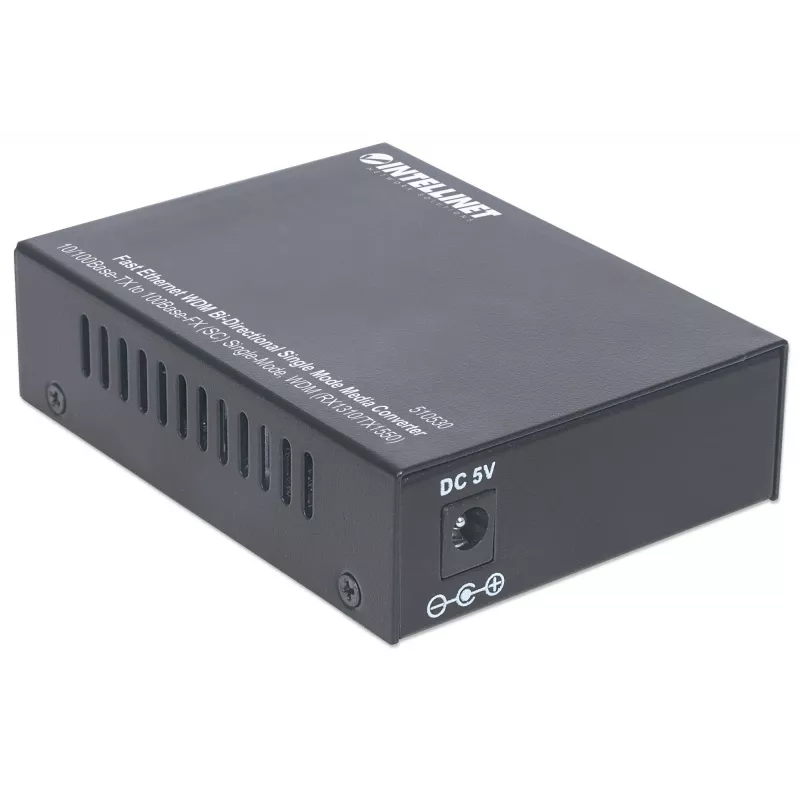 Intellinet Fast Ethernet WDM kahesuunaline ühemoodiline meediamuundur, 10/100Base-Tx 100Base-Fx-le (SC) ühemoodiline, 20 km (12,4 miili), WDM (Rx1310/Tx1550)