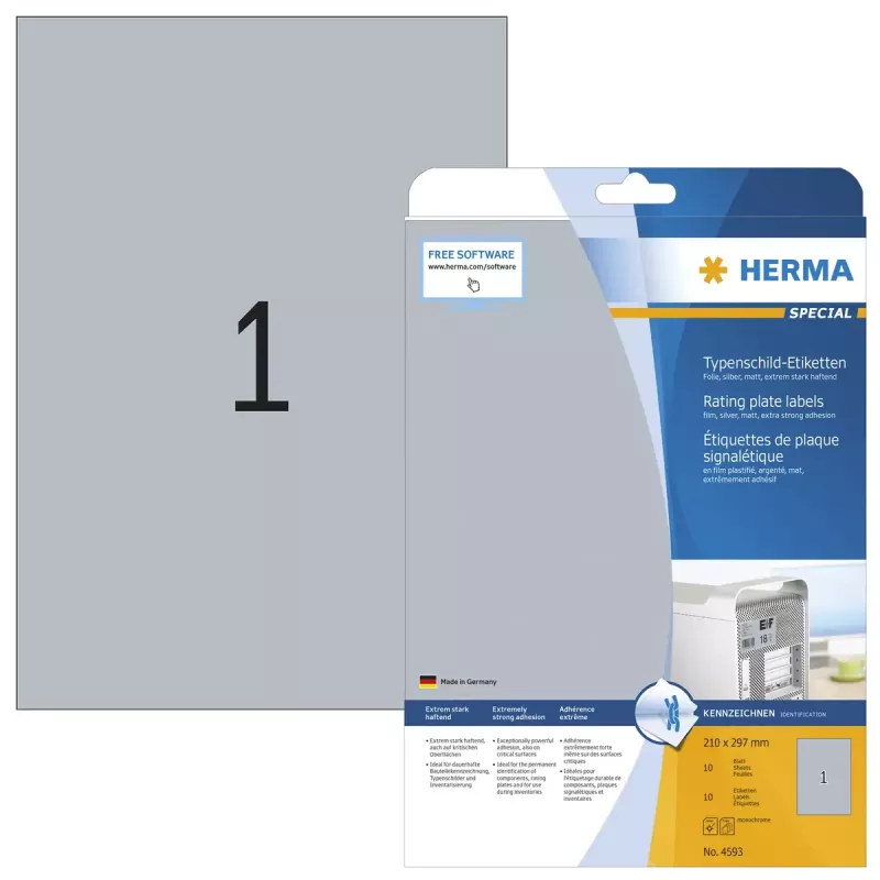 Isekleepuv silt Ristkülik HERMA 4593