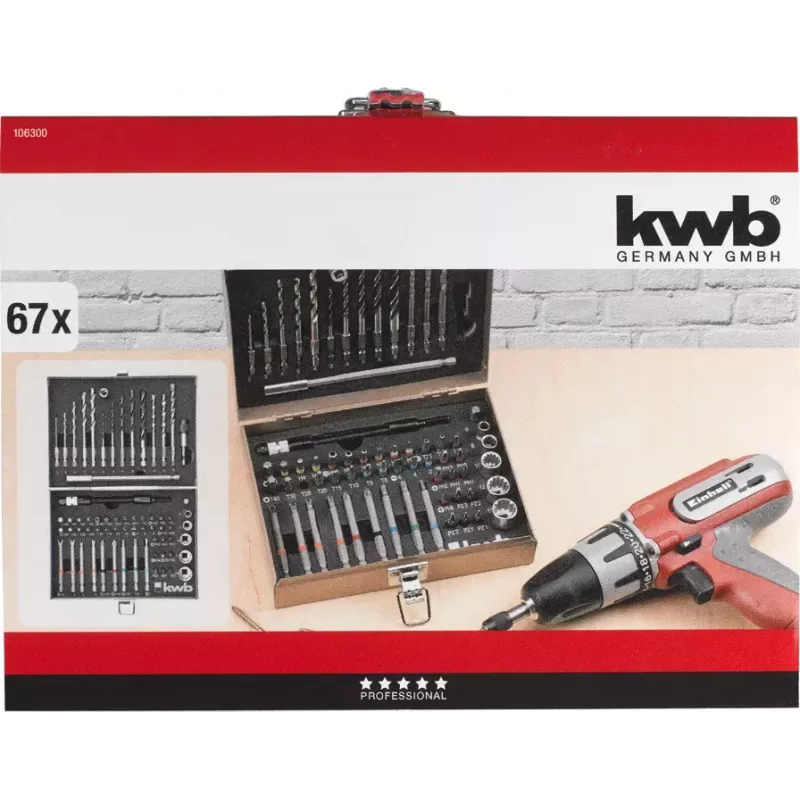 Puuri- ja kruvikeerajakomplekt KWB 106300 67 tk