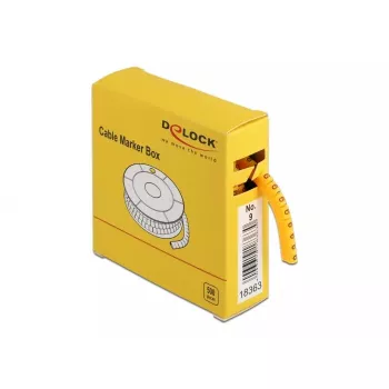 Kaablimarkerite karp DeLOCK Nr 9 kollane 500 tk