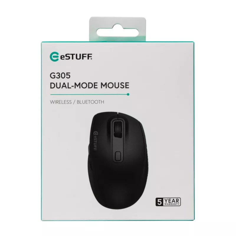 eSTUFF GLB214002 hiir kontor paremakäeline RF-juhtmevaba + Bluetooth IR LED 1800 DPI