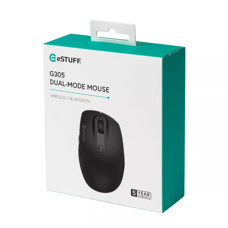 eSTUFF GLB214002 hiir kontor paremakäeline RF-juhtmevaba + Bluetooth IR LED 1800 DPI