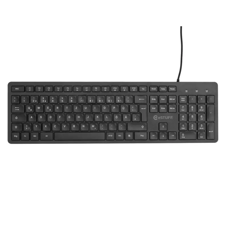 eSTUFF GLB211402 klaviatuur kontor USB QWERTZ Saksa must