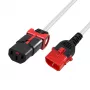 ACT Powercord C13 IEC Lock+ - C14 IEC Lock Dual Locking valge 3 m, PC3611