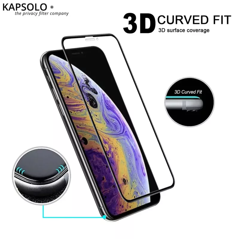 Karastatud klaasist ekraanikaitse Kapsolo iPhone 13 / iPhone 14 Max — kumer 9H, sobib kuni 15,5 cm (6,1 tolli)