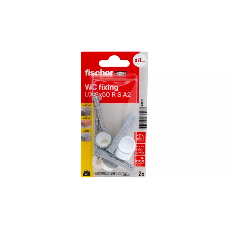 Kruvi ja tüübli komplekt Fischer 83628 sobib tellisele ja betoonile