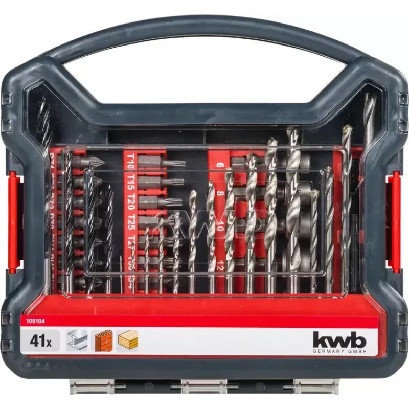 Kruvikeeraja otsakute komplekt KWB 109104 41 tk Phillips Pozidriv Torx