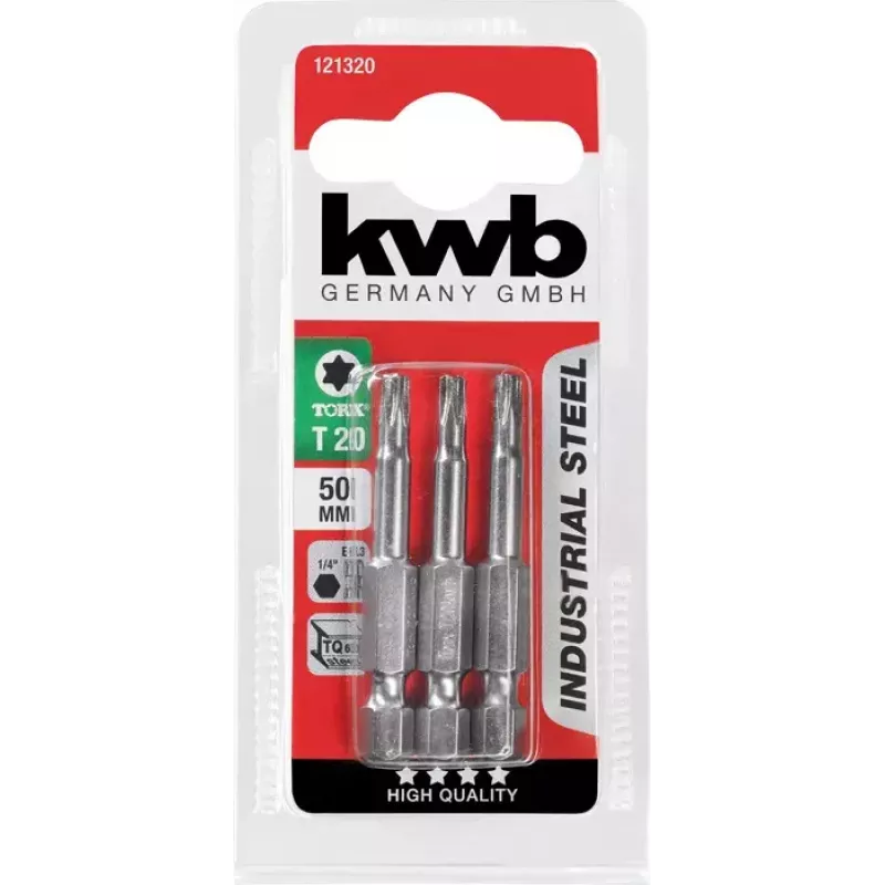 Puuriterade komplekt KWB 121325 3 tk roostevaba teras 50 mm pikkus