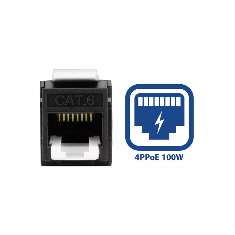 ACT Keystone Jack RJ45 CAT6 Unshielded toolless with shutter, must