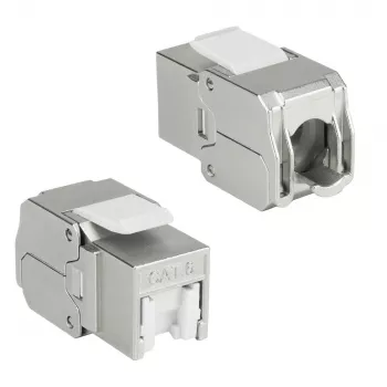 ACT Keystone Jack RJ45 CAT6 varjestatud tööriistavaba katiku ja hõbevalgega