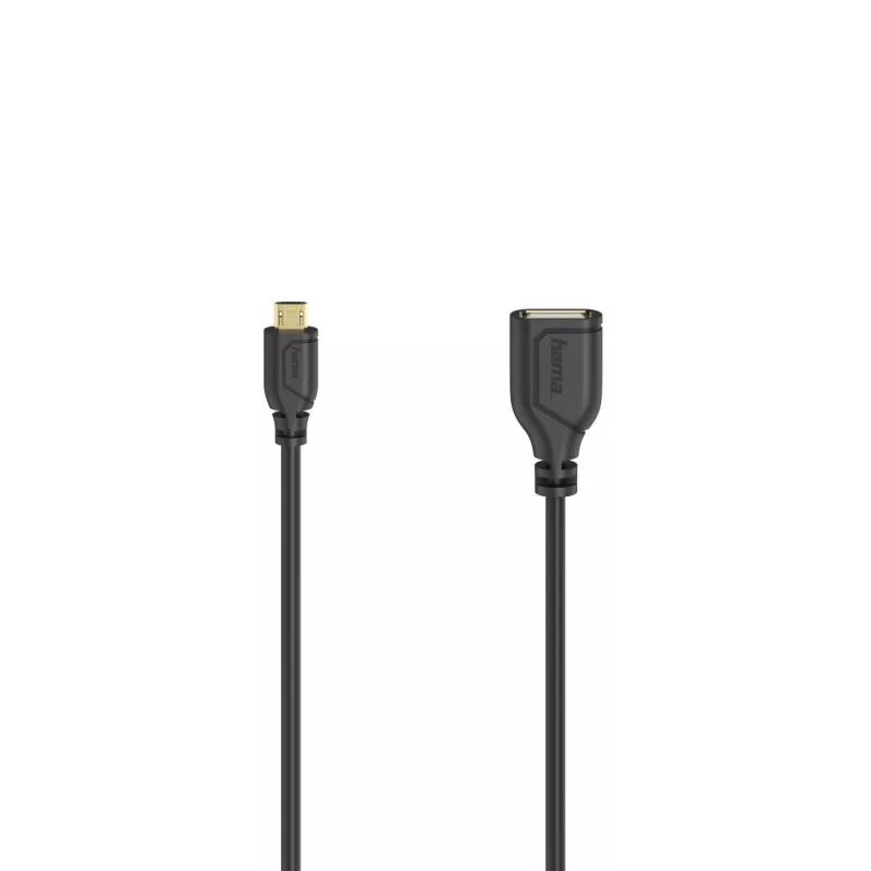 Hama Flexi-õhuke USB-kaabel USB 2.0 0,15 m Micro-USB A-USB A Must