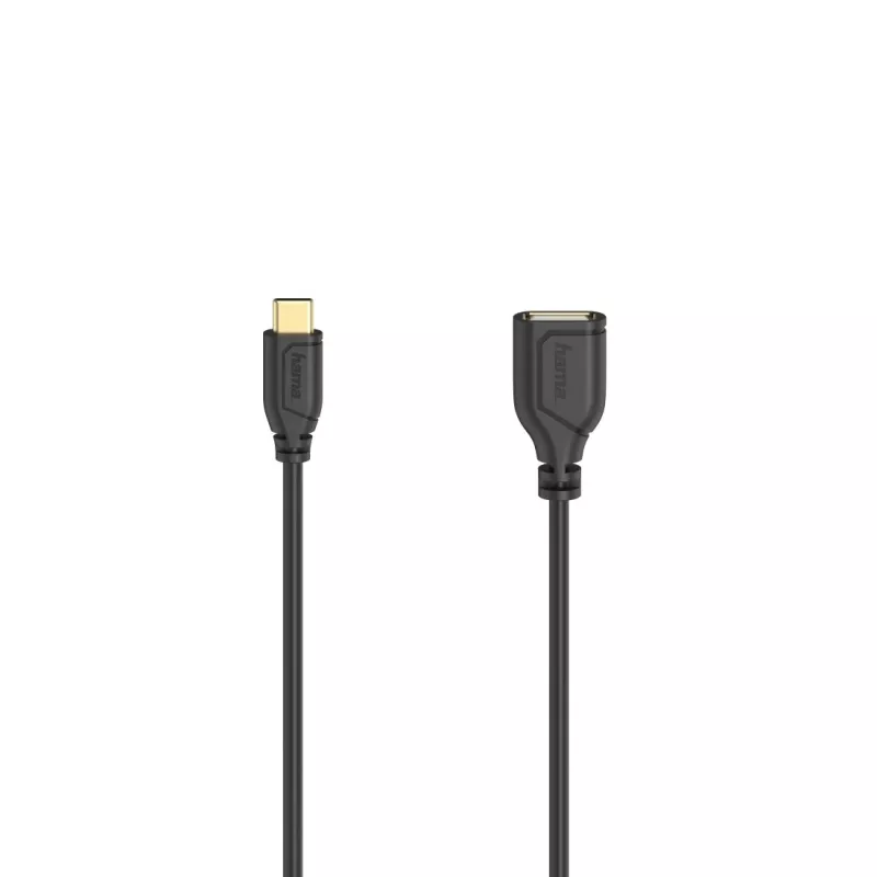 Hama Flexi-õhuke USB-kaabel USB 2.0 0,15 m USB C USB A Must
