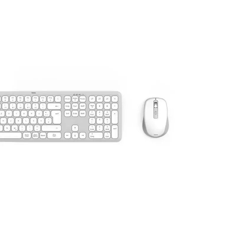 Hama WKM-550 klaviatuur, kaasas hiir, kodu/kontori, RF-juhtmevaba + Bluetooth, QWERTZ, saksa, hall, valge