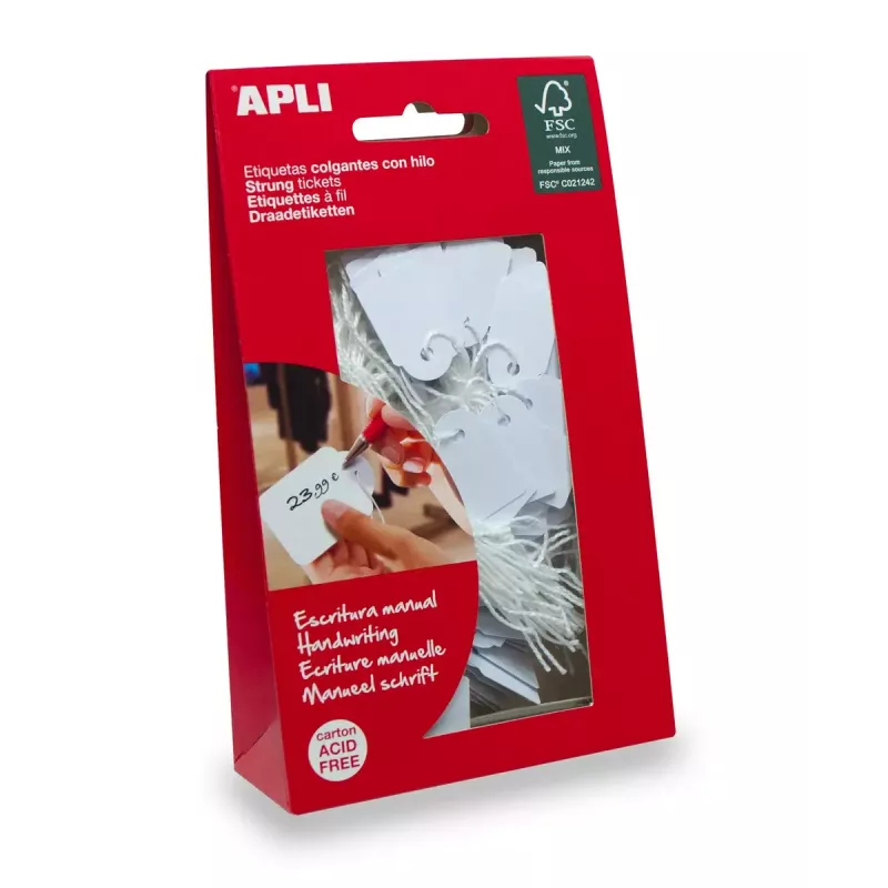 APLI 07009 mittekleepuv silt 200 tk Valge Ristkülik 1,5x2,4 cm