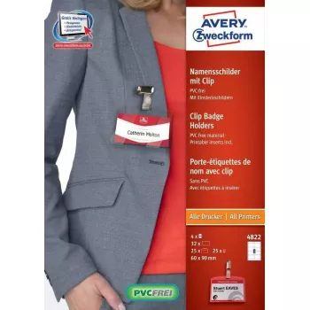 Liimivaba silt AVERY 4822 Läbipaistev Valge Ristkülik 32 tk